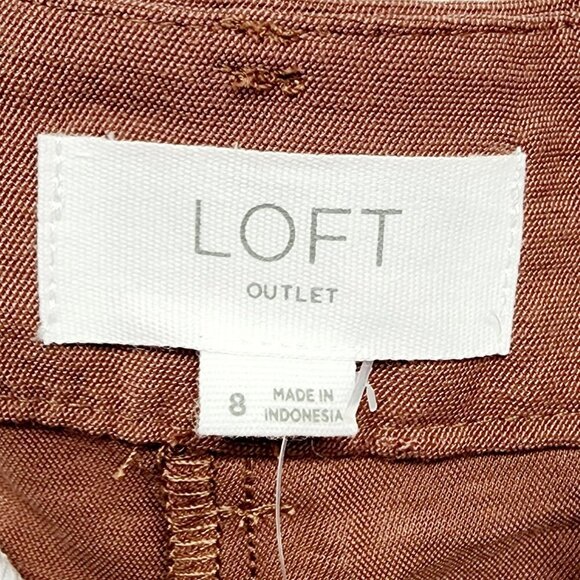 LOFT Outlet Womens Pants Tapered Leg Size 8 Rust Brown - Picture 3 of 10